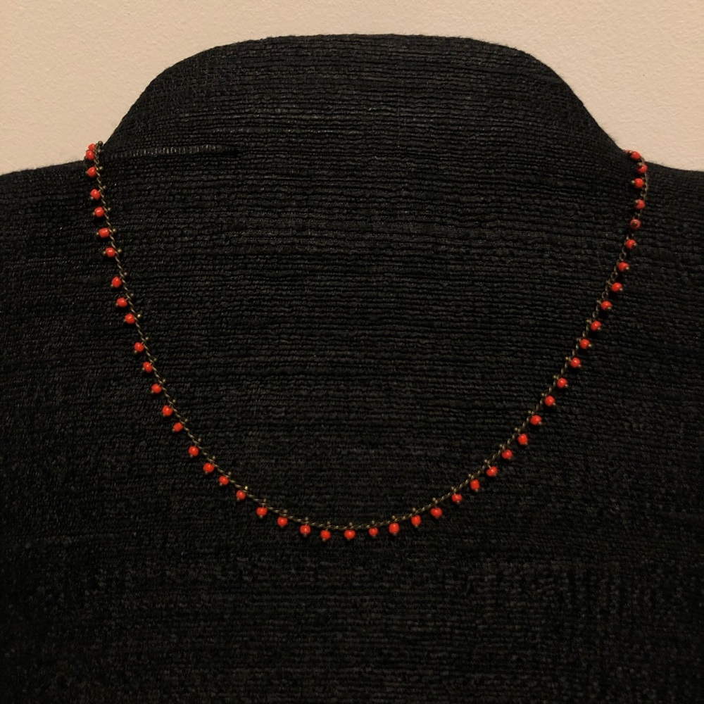 Seed Bead Brass Necklace